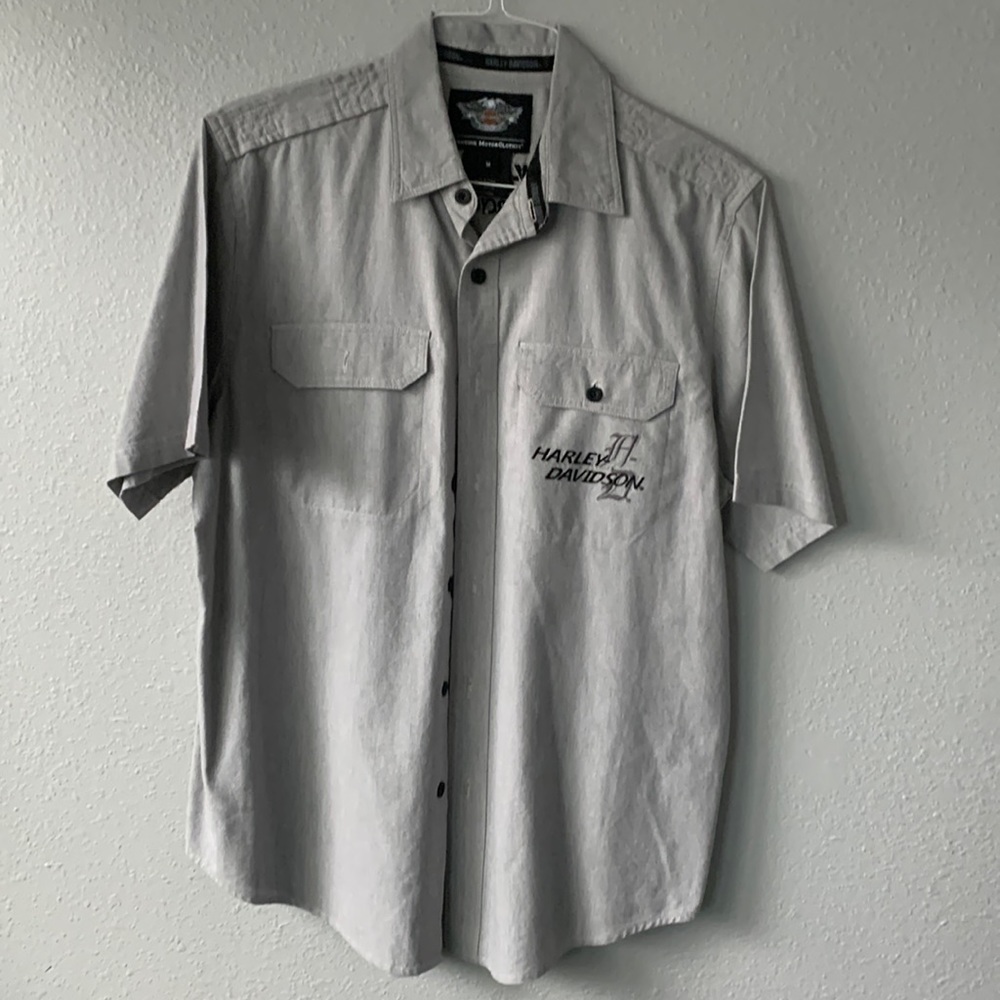 Harley Davidson short sleeve button down Sz M excellent condition